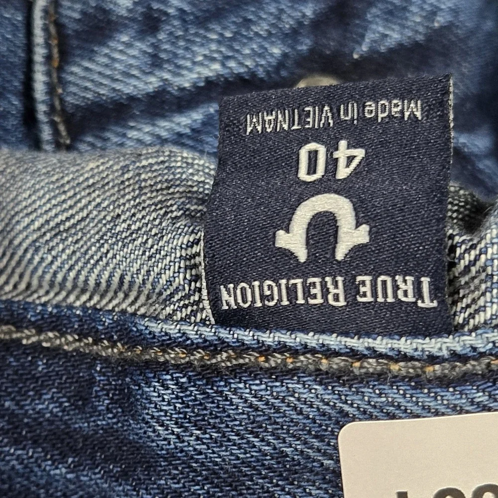 True Religion Men Jeans 40 Blue Denim GENO Flap Relaxed Slim‎ 31